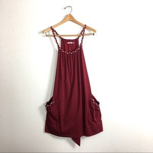 Juicy Couture Red Dress with Tiny Braided Trim M